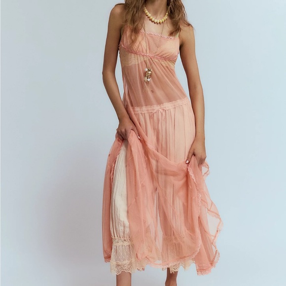 Free People Mesh Maxi Slip